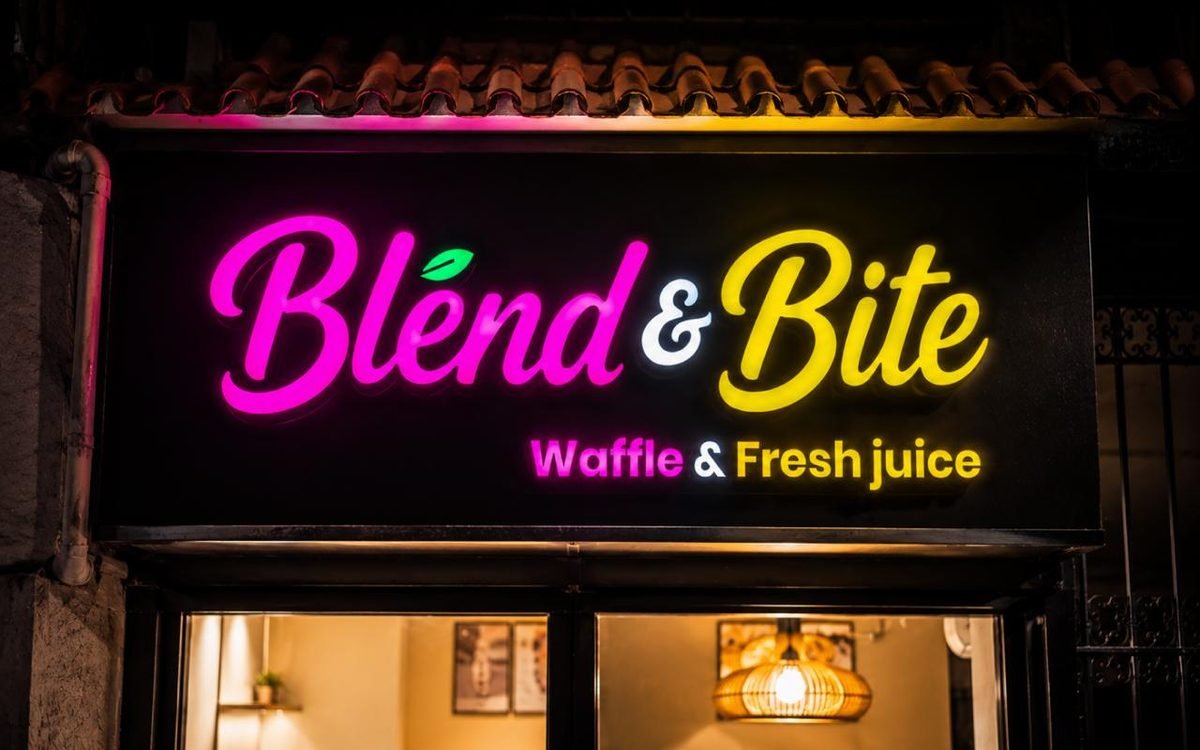Blend & Bite - নিয়ন লাইট সাইন বোর্ড